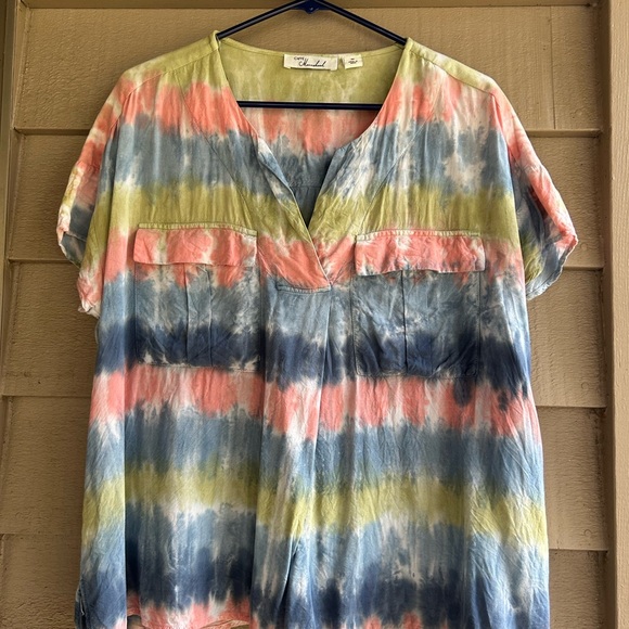 Caffe Marrakesh  top tie dye in pale tones Sz M - Picture 1 of 4